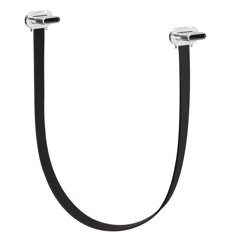 Xilaghy 90 Degree USB C Short Flat Cable Dual Angle USB C Male to Male PD 65W Fast Charge Data Cord for Power Banks Phone Tablet