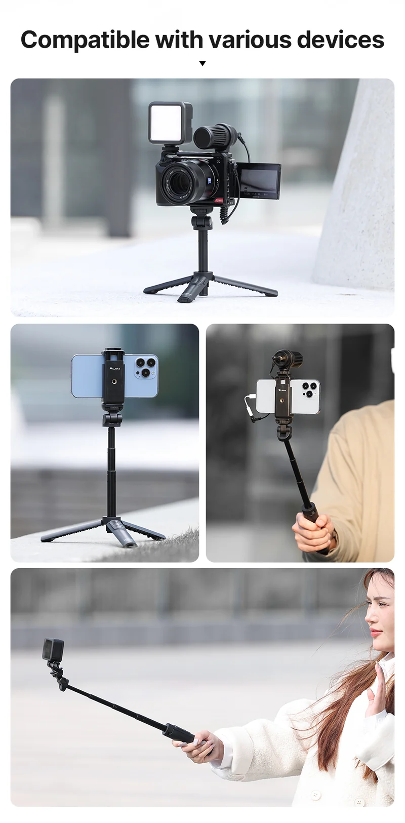 Ulanzi RMT-01 Selfie-Stick-Stativ mit Fernbedienung für Kamera/Smartphone