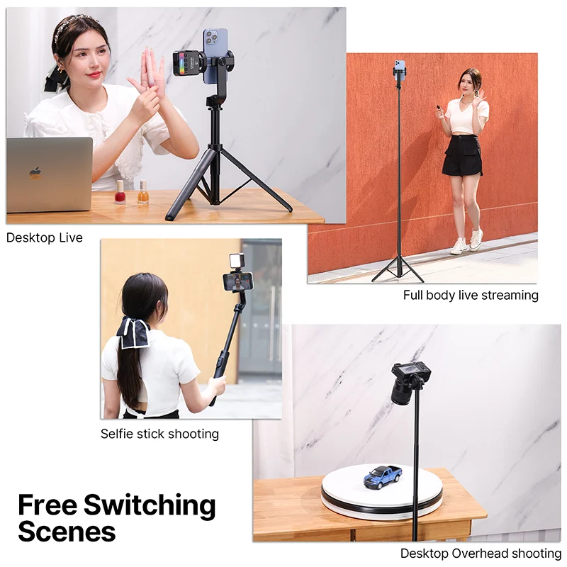 Ulanzi SK-03 Selfie Stick Stativ 1,6 m mit Bluetooth-Fernauslöser