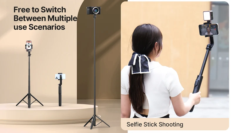 Ulanzi SK-03 Selfie Stick Stativ 1,6 m mit Bluetooth-Fernauslöser