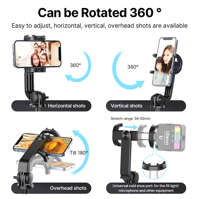 Ulanzi SK-03 Selfie Stick Stativ 1,6 m mit Bluetooth-Fernauslöser