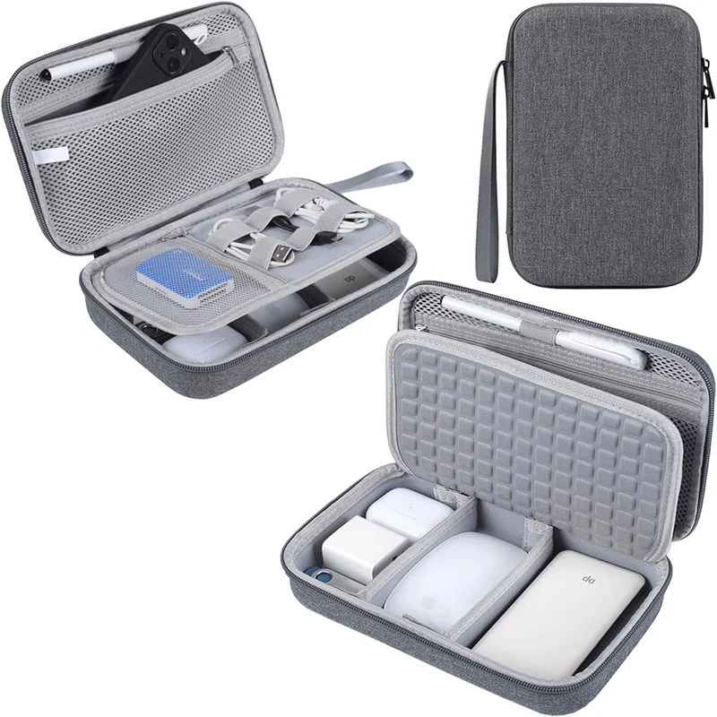 Hard Electronic Organizer Travel Case for MacBook Power Adapter Chargers Cables Power Bank Apple Magic Mouse Apple Pencil USB Fl