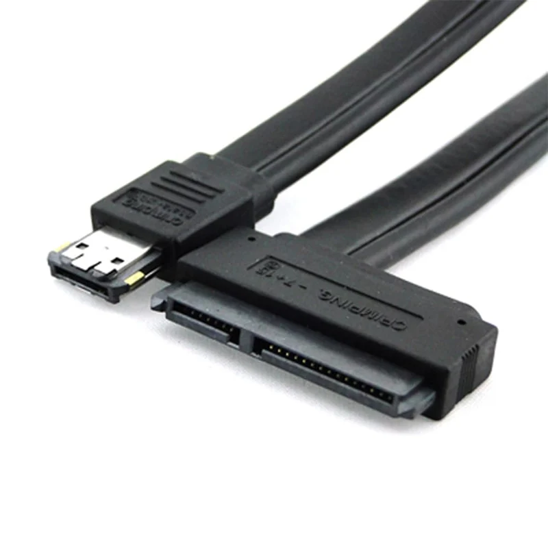 NFHK 50cm Dual Power 12V and 5V eSATAp Power ESATA USB 2.0 Combo to 22Pin SATA Cable for 2.5 3.5 Hard Disk Drive