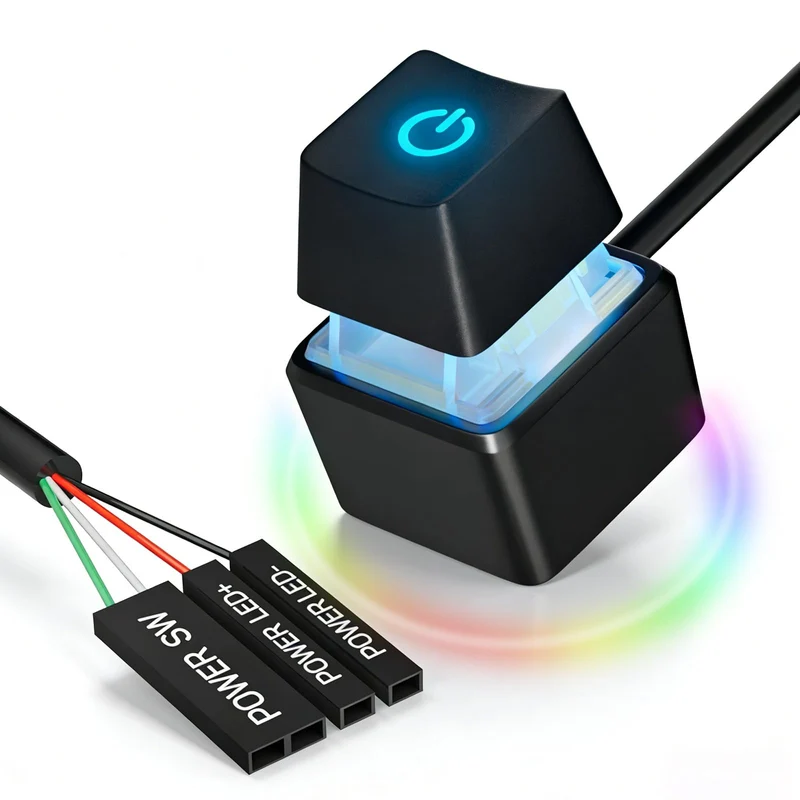 CyberPrism External PC Power Button, 2M Desktop Power Switch for ATX PC