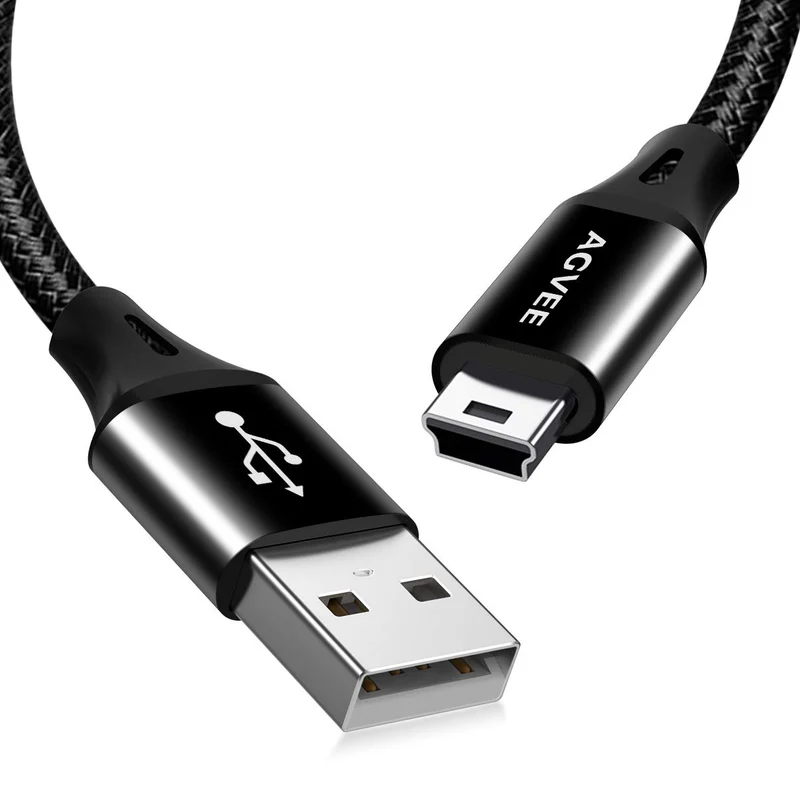 AGVEE 2 Pack 6ft Replacement for Garmin Nuvi GPS Charger Data Cable Gpsmap Charging Cord, TI84 Plus/CE/C Silver, Blue Yeti USB