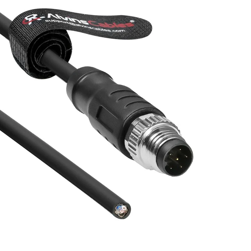 Alvins Cables M8 6 Pin ACode Male to Flying Lead Basler Power I/O Cable, Industrial Sensor Connector Shielded Cable for Basler