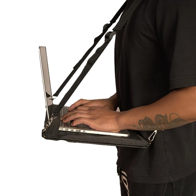 Subtle Wink Portable Laptop Harness for Walking Adjustable Secure Walking Laptop Harness Easily fits upto16inch with Flexibl