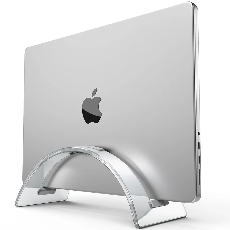 Acrylic Vertical Laptop Stand for Desk,Acrylic Invisible Desktop Notebook Dock,Vertical Laptop Holder SpaceSaving Organizer for