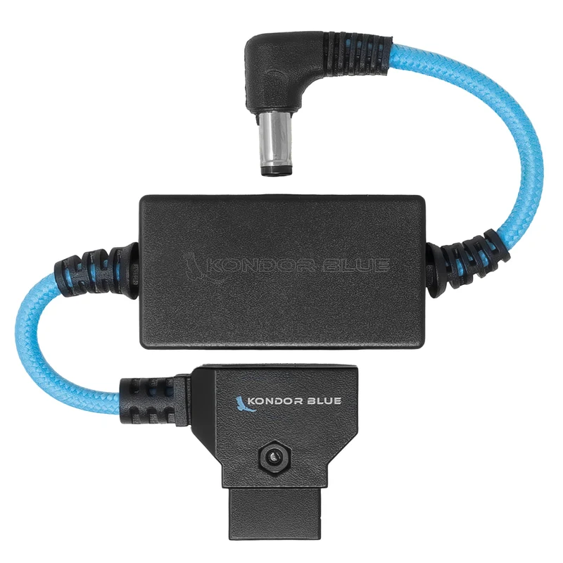 KONDOR BLUE | 24V 6 Inch DTap to 5.5 x 2.5mm DC RightAngle Power Cable for Canon C80, C70 | Regulated 24V, Smart DTap, Revers