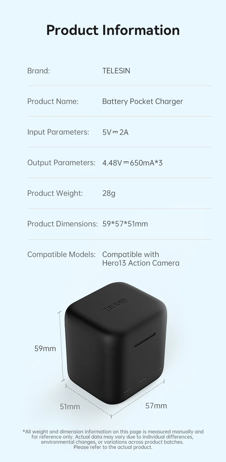 Telesin Akkuladebox für GoPro Hero 13