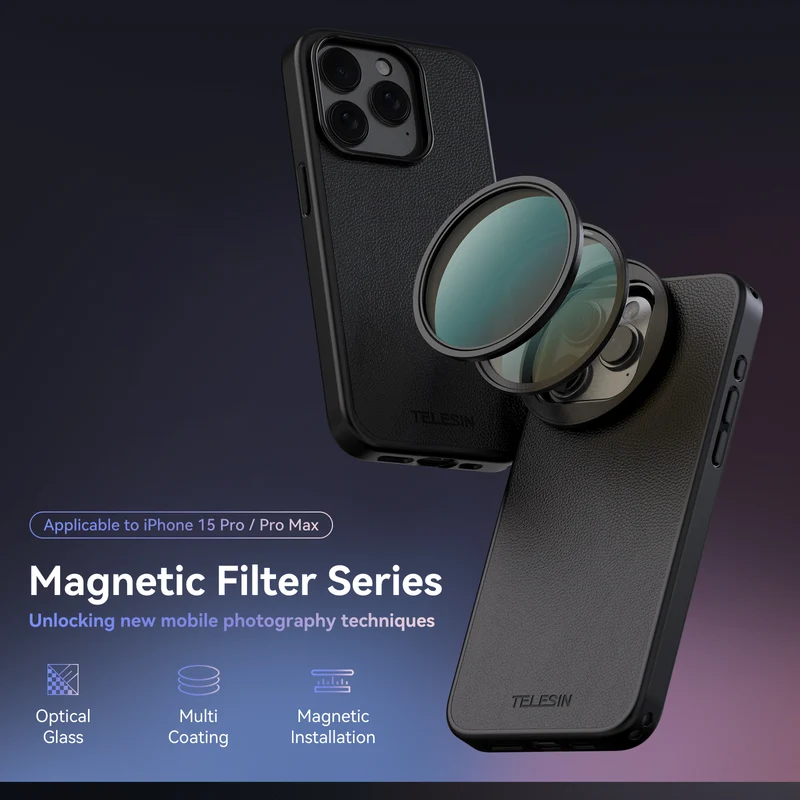 Telesin Objektivtasche mit Filterhalterung für iPhone 15 Pro