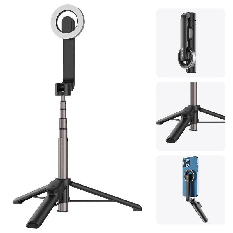 Telesin MINI Selfiestick-Telefonstativ – mit Magsafe und Fernbedienung