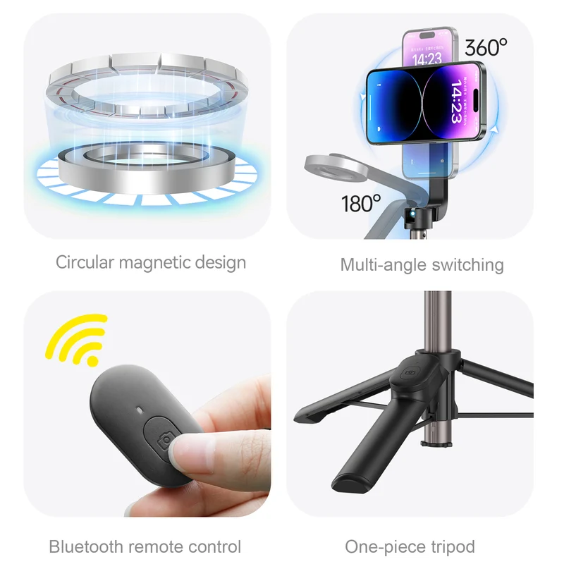 Telesin MINI Selfiestick-Telefonstativ – mit Magsafe und Fernbedienung