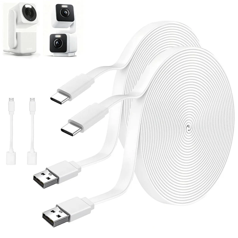 20FT USB C Extension Cable for WYZE Duo Cam Pan Indoor/Outdoor,WYZE Cam Pan v4,Wyze Cam v3,Wyze OG,Petcube Cam 360/TPLink Tapo