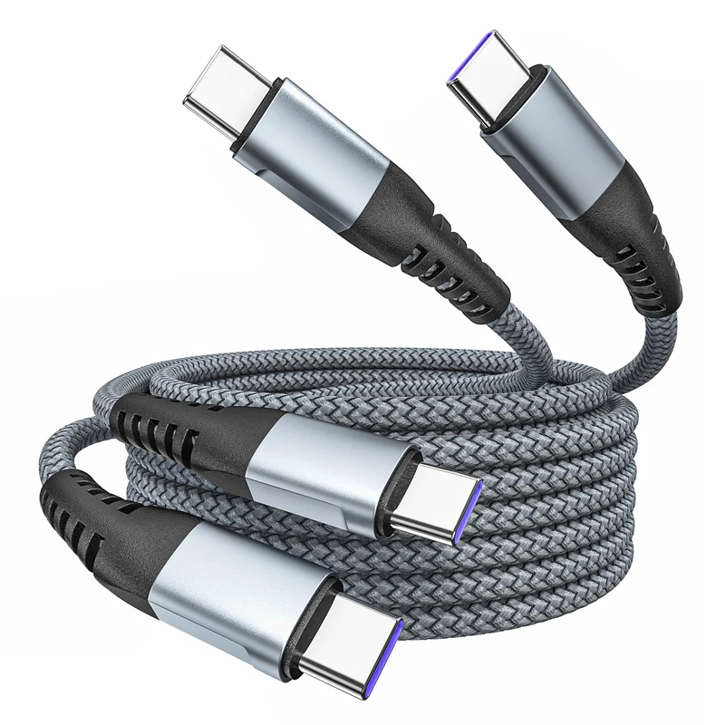 USB C to USB C Cable 2Pack 6FT, Type C 60W Fast Charging Cord Nylon Braided