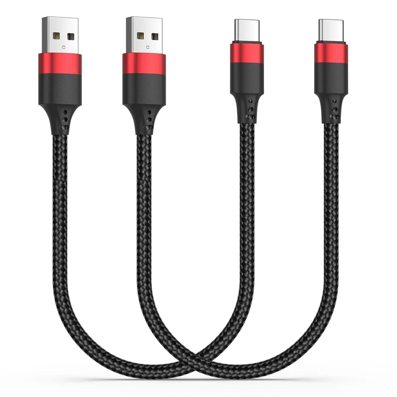 1.5ft USB C Cable, 2 Pack USB to USB C Cable 18 inch, Braided Type C Charger Cord Fast Charging for iPhone 17 16 15 Pro Max, Sam