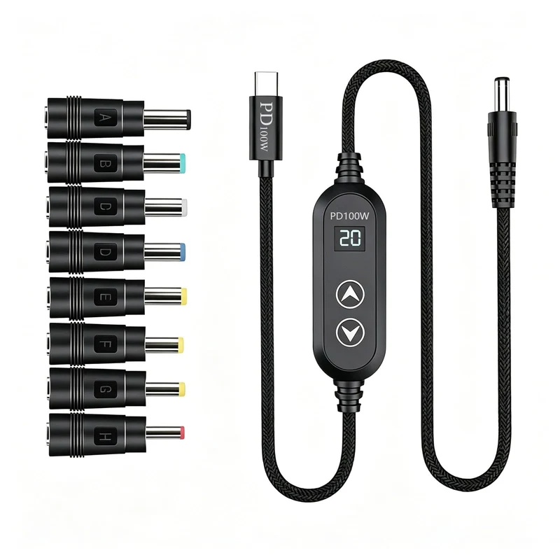BRITDAG 100W USB C to DC Charger, Barrel PD Trigger Cable (3.9ft)