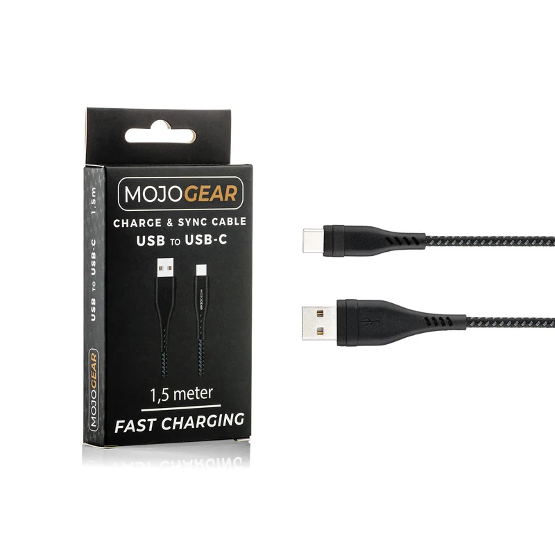 MOJOGEAR MINI EXTRA FAST 10.000 mAh Powerbank mit USB-C auf USB Kabel Extra Stark 1,5m