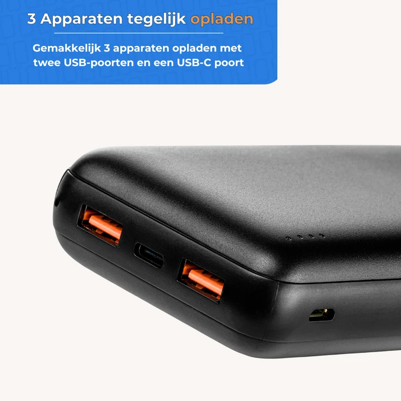 MOJOGEAR MINI XL 20.000 mAh EXTRA SCHNELLE Powerbank mit Apple Lightning auf USB Kabel Extra Stark