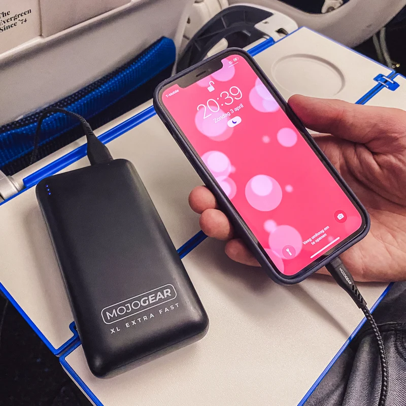 MOJOGEAR MINI XL 20.000 mAh EXTRA SCHNELLE Powerbank mit USB-C auf USB Kabel Extra Stark 3m