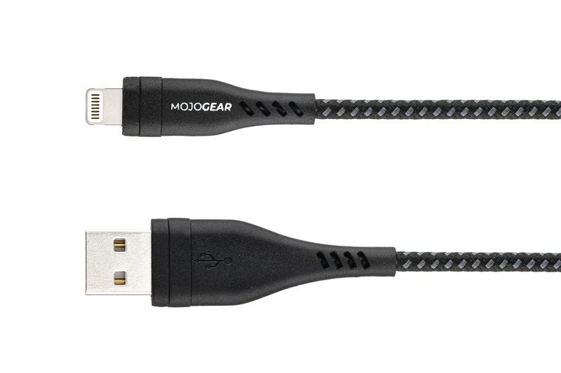 MOJOGEAR MINI EXTRA FAST 10.000 mAh Powerbank mit Apple Lightning auf USB Kabel Extra Stark