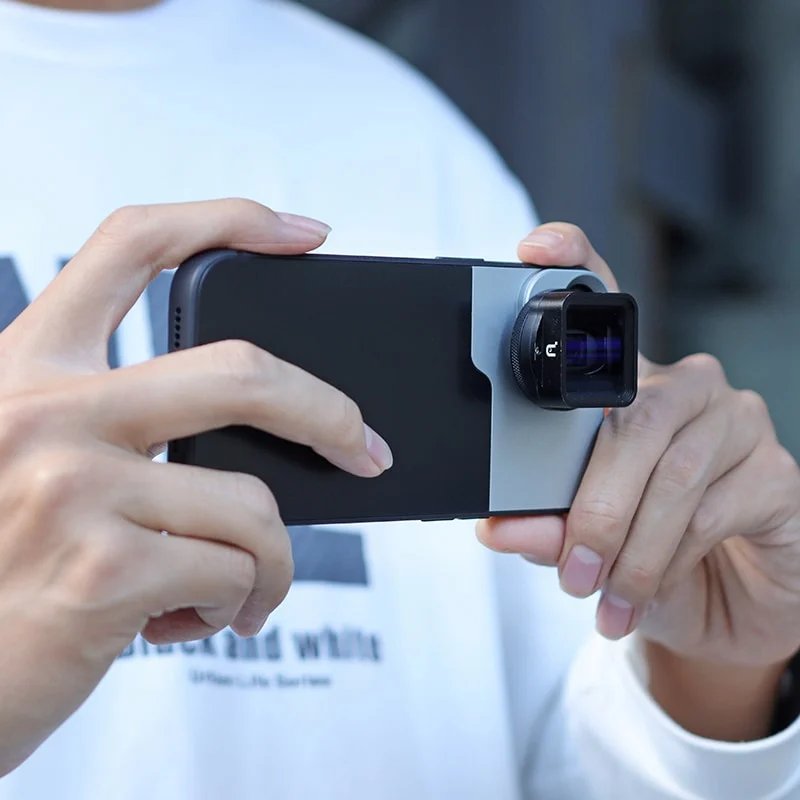 MOJOGEAR 17-mm-Objektivhülle für iPhone 13 und 14 – Schwarz/Grau – iPhone 13 Pro Max