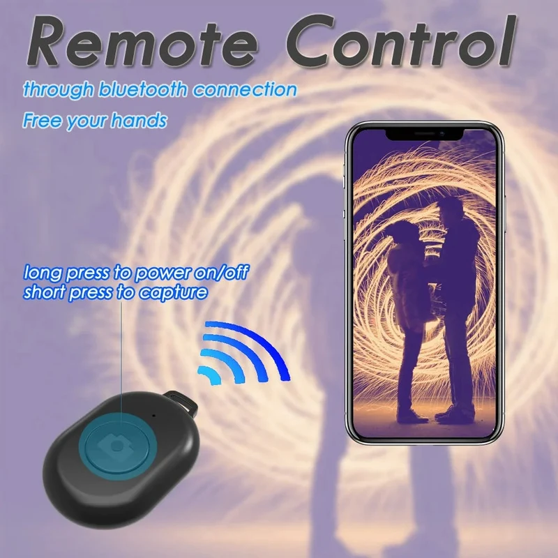 Bluetooth remote shutter afstandsbediening voor smartphone camera - Mini - Zwart