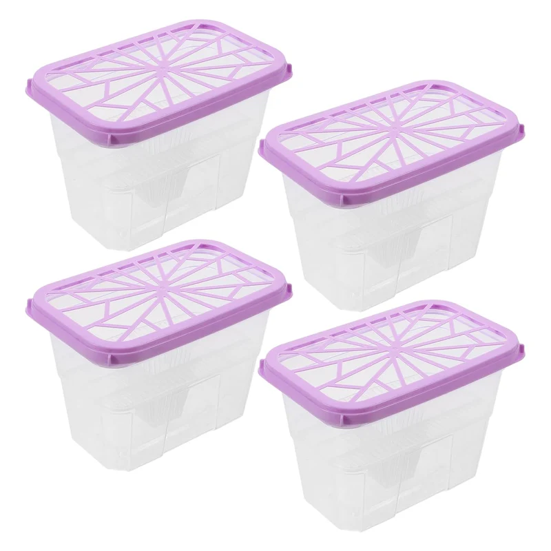 4pcs Moisture Absorber Boxes Empty Holder Refillable Plastic Container for Wardrobe Cabinet and Indoor Use Compact Plastic Case