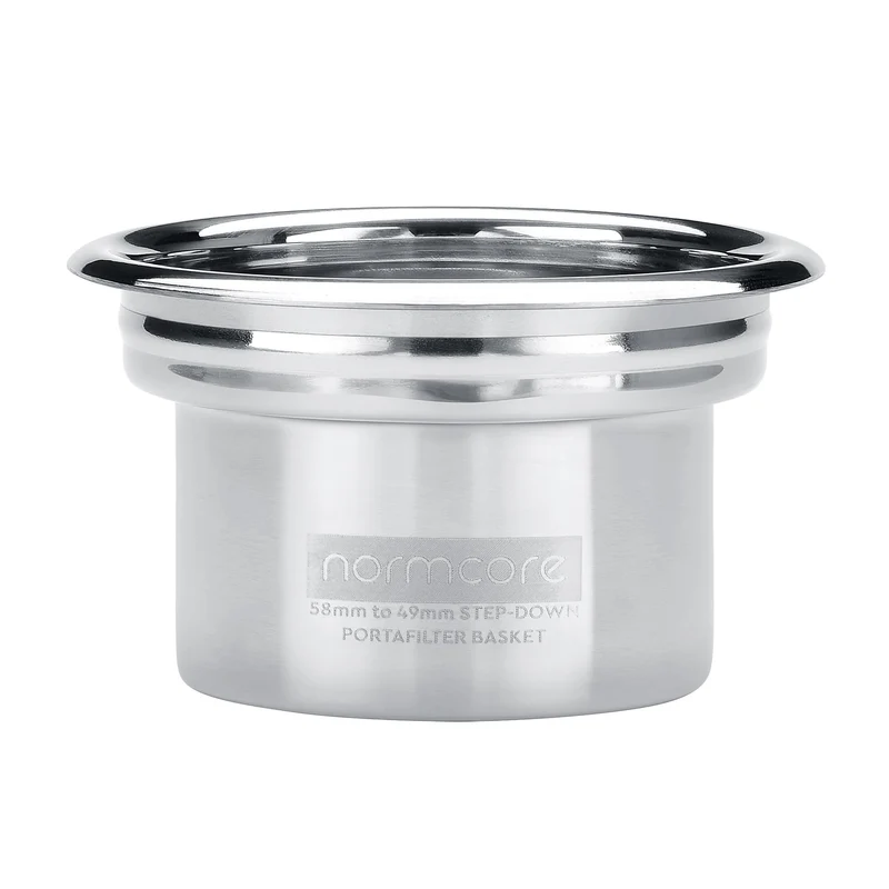 Normcore 58mm to 49mm StepDown Portafilter Basket Kit Tapered Interior, 0.28mm Holes Fits 58 mm Bottomless Portafilters I