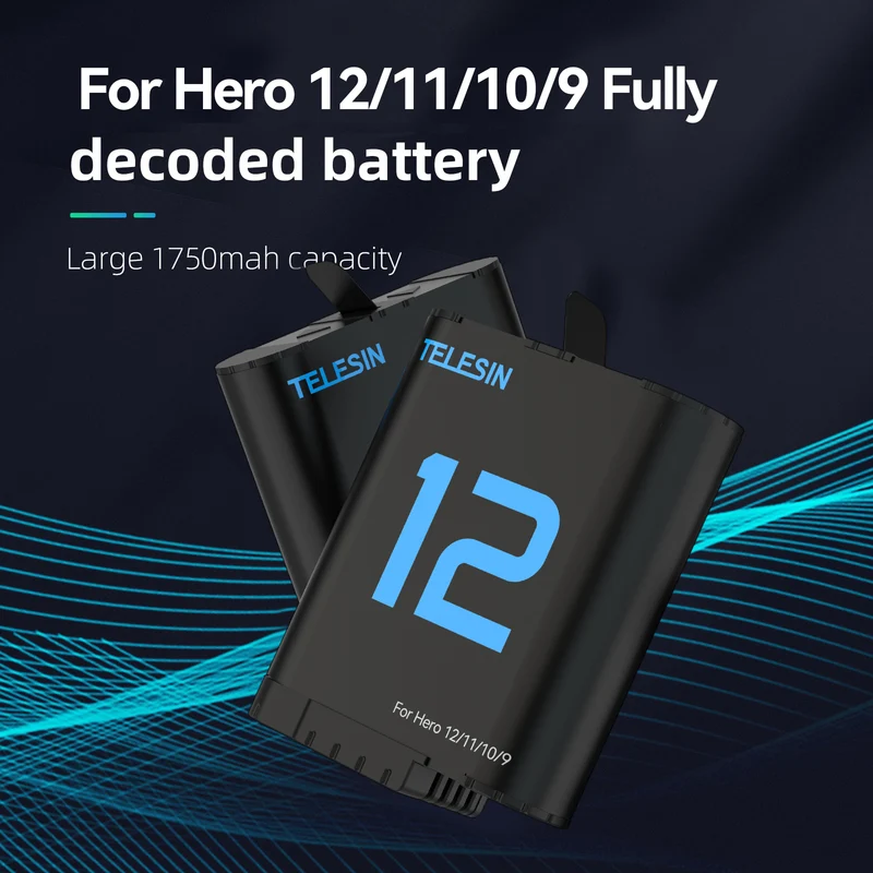 Teleskopakku (Doppelbogen) für GoPro 9 / 10 / 11 / 12 – 1720 mAh