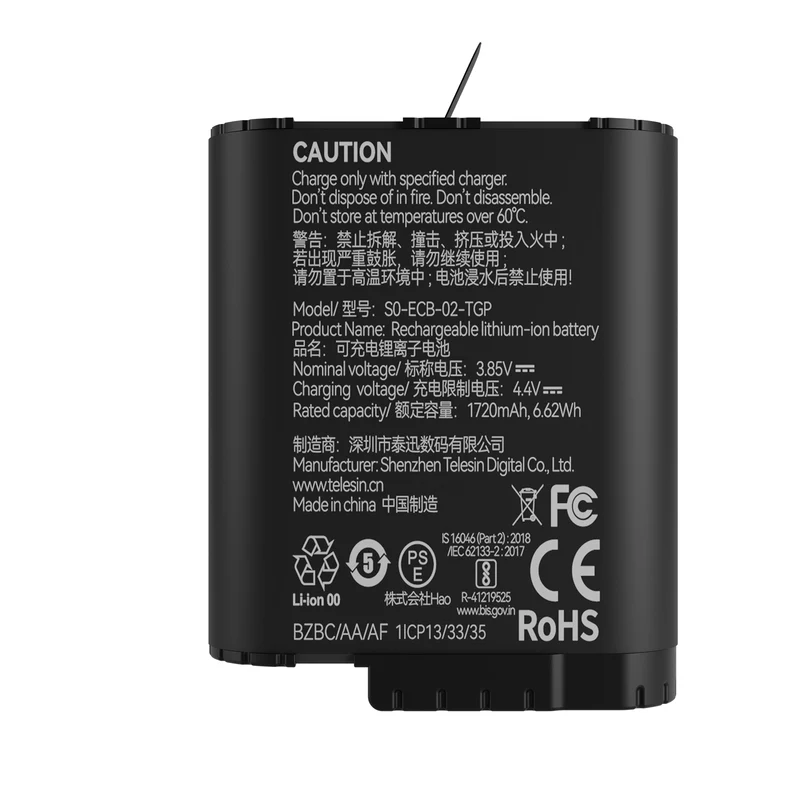 Teleskopakku (Doppelbogen) für GoPro 9 / 10 / 11 / 12 – 1720 mAh