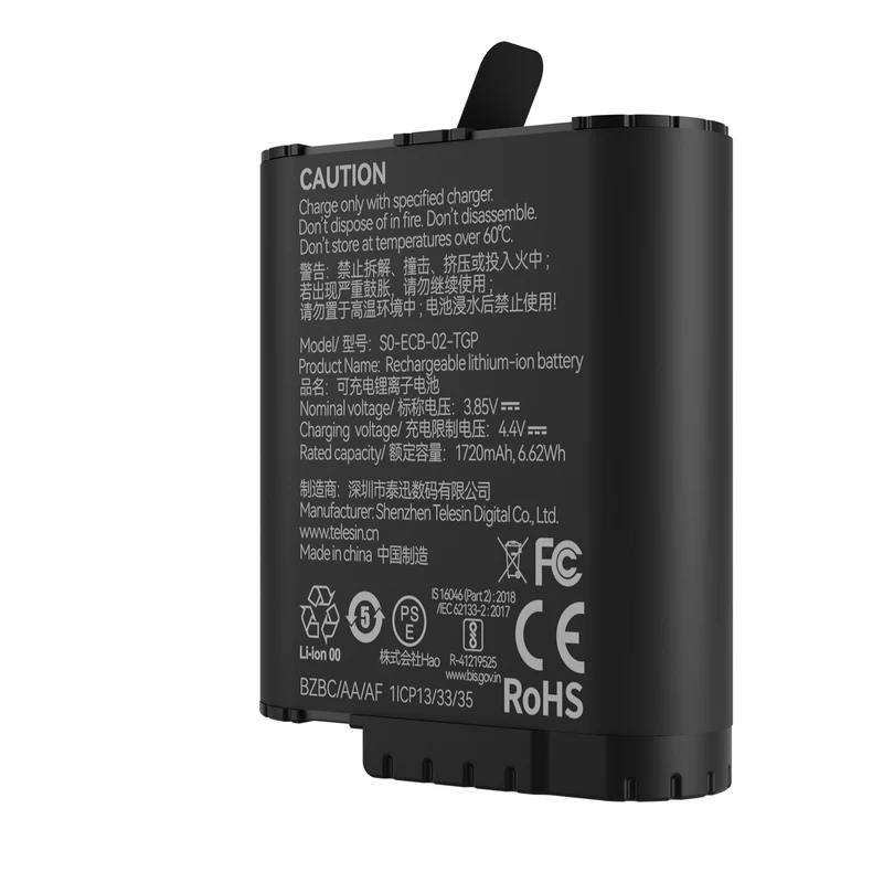 Teleskopakku (Doppelbogen) für GoPro 9 / 10 / 11 / 12 – 1720 mAh