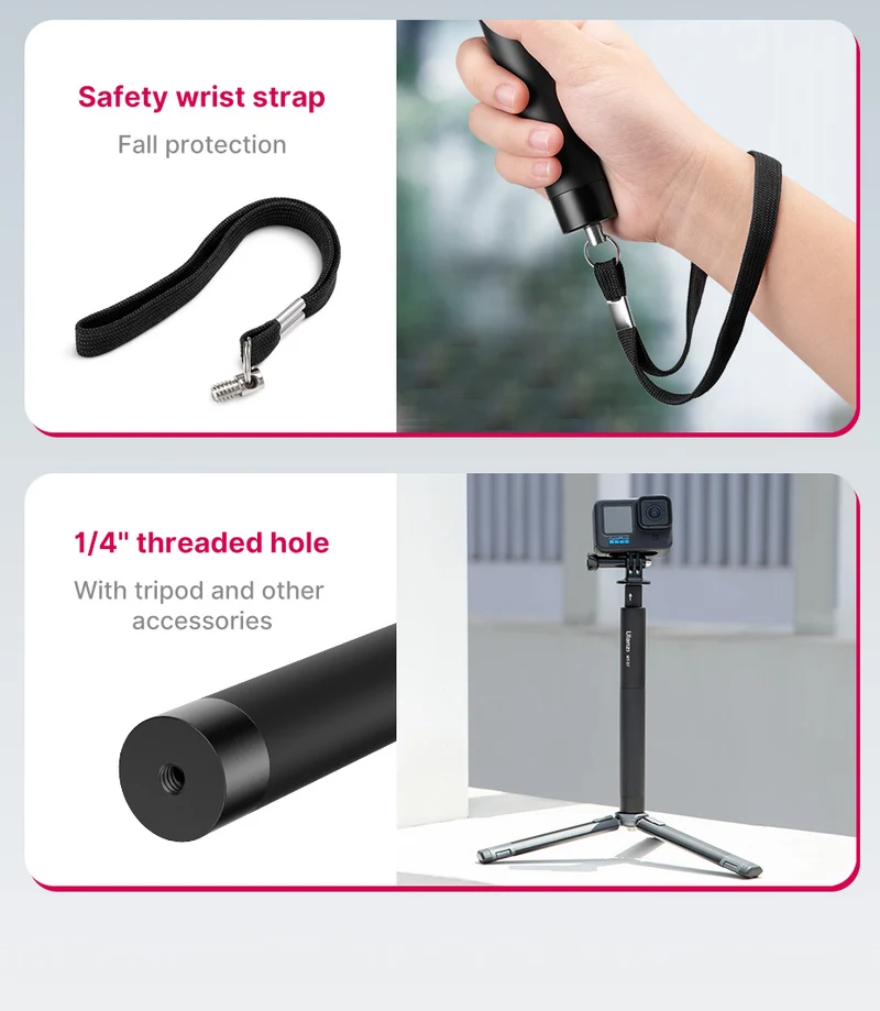 Ulanzi MT-58 Unsichtbarer Selfie-Stick für Insta360 - 121cm
