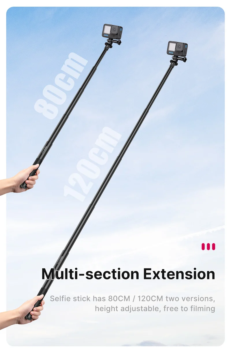 Ulanzi MT-58 Unsichtbarer Selfie-Stick für Insta360 - 121cm