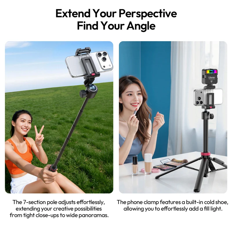 Ulanzi MT-44 B 2-in-1 Selfie-Stick Stativ 150cm + Fernbedienung