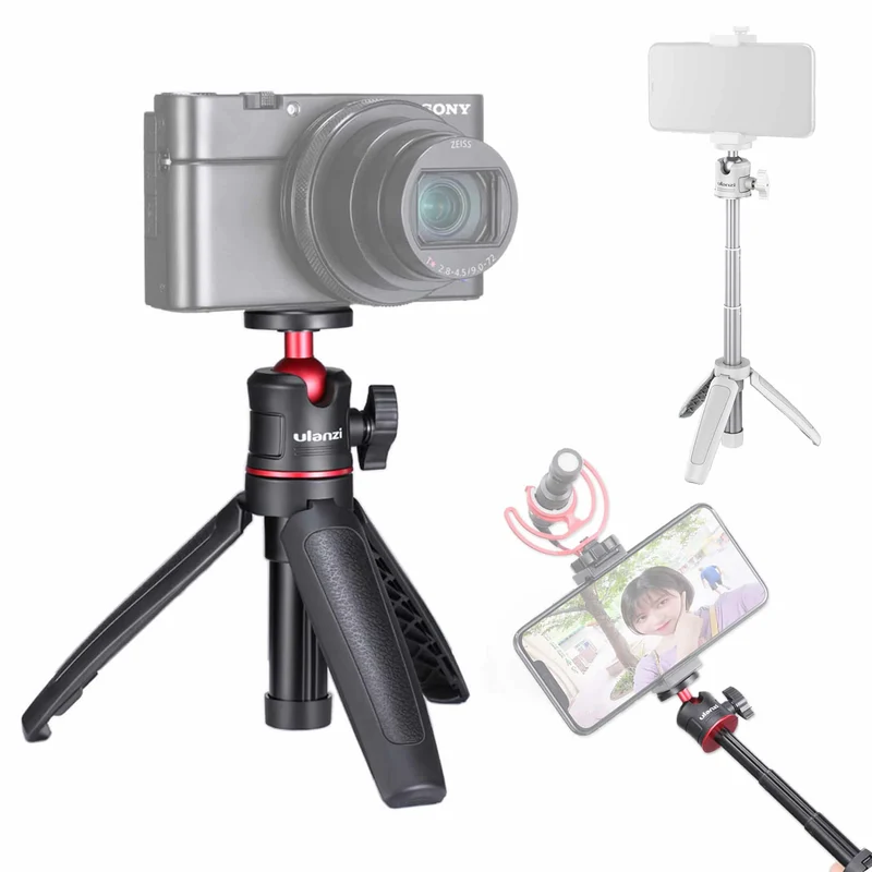 Ulanzi MT-08 Vlog-Stativ, Griff & Selfie-Stick - Schwarz