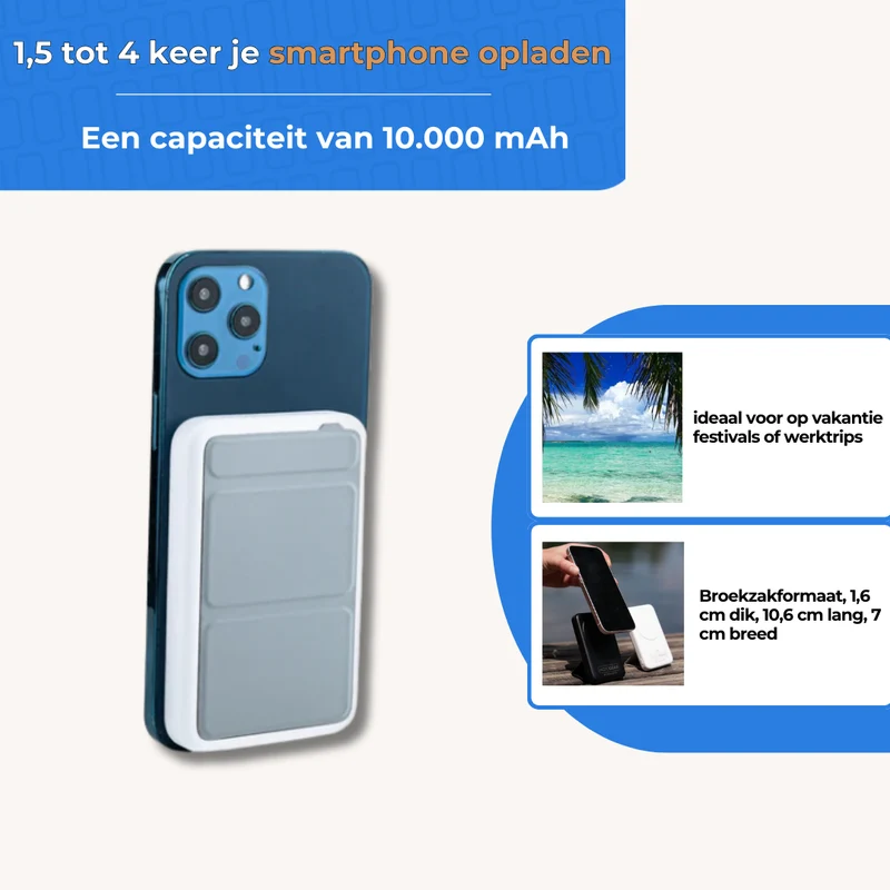 MOJOGEAR Kabellose MagSafe Powerbank 10.000 mAh – Weiß