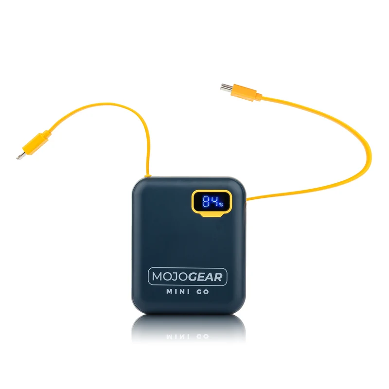 MOJOGEAR MINI GO 10.000mAh Powerbank mit Kabeln - Blau
