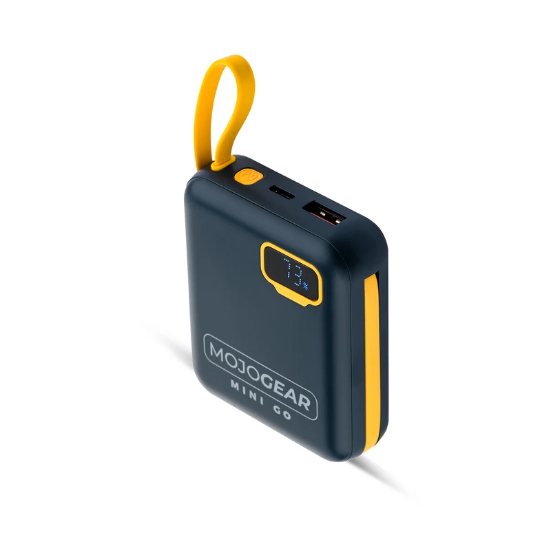 MOJOGEAR MINI GO 10.000mAh Powerbank mit Kabeln - Blau