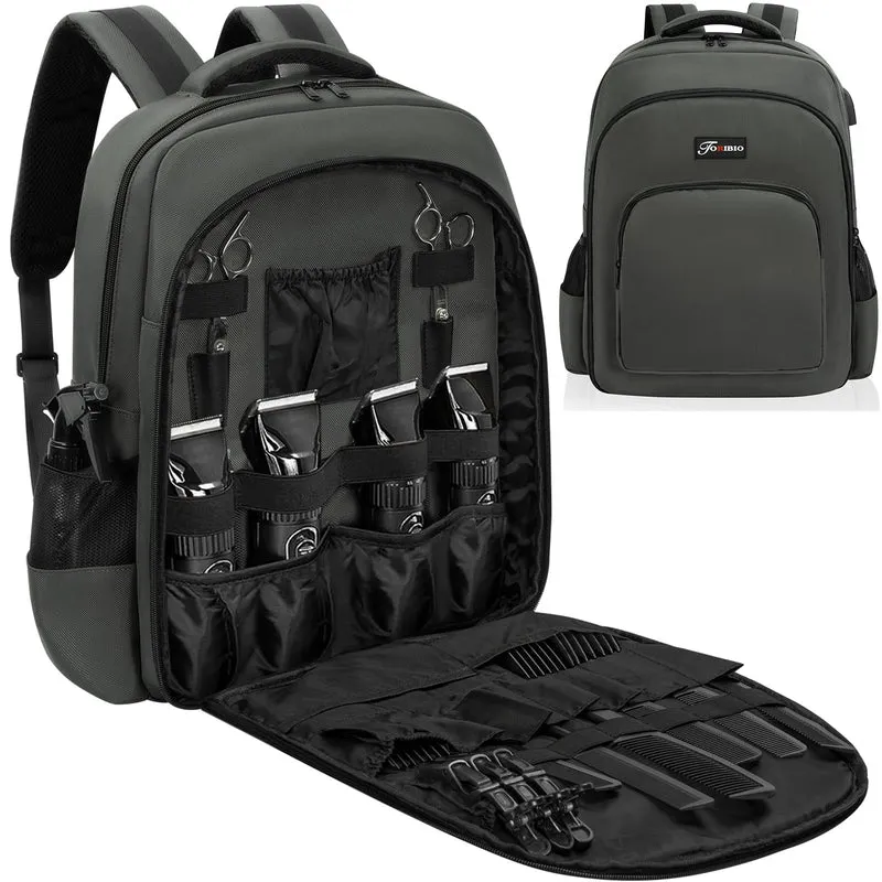 TORIBIO Barber Supplies Bag Backpack for Men, Clipper Tool Bookbag