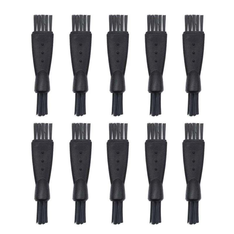 Quacc 10 PCS Mens Electric Shaver Cleaning Brush Black Double Sided Razor Brush for Cleaning Trimmer Hair Clipper Keyboard