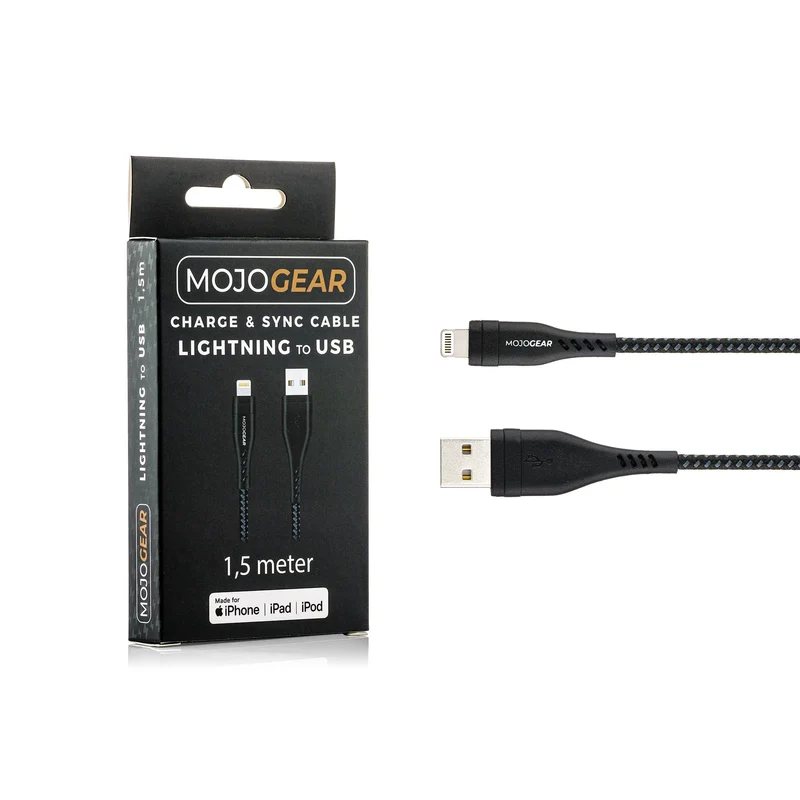 2x MOJOGEAR Apple Lightning auf USB-Kabel Extra Stark [DUOPACK]