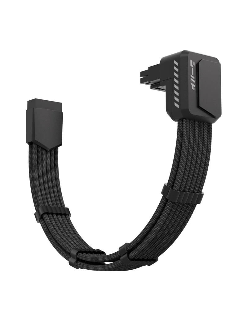 EZDIYFAB Shield PCIe 5.1 12V2x6 90 GPU Extension Cable, Black, STD