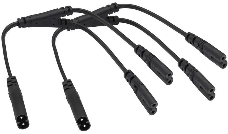 AAOTOKK (2 Pack) IEC 320 C8 to Dual C7 Y Splitter Power AC Adapter Cable,10A 125V Figure 8 Male to Double Female IEC C7 to C8 AC