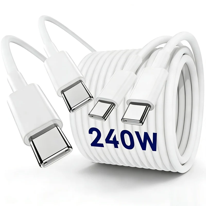 240W USB C to C Charger Cable 10ft, Long Type C iPhone Fast Charging Cord Wire for MacBook Pro/MacBook Air/M5/M4/M3/M2/iPad Pro/