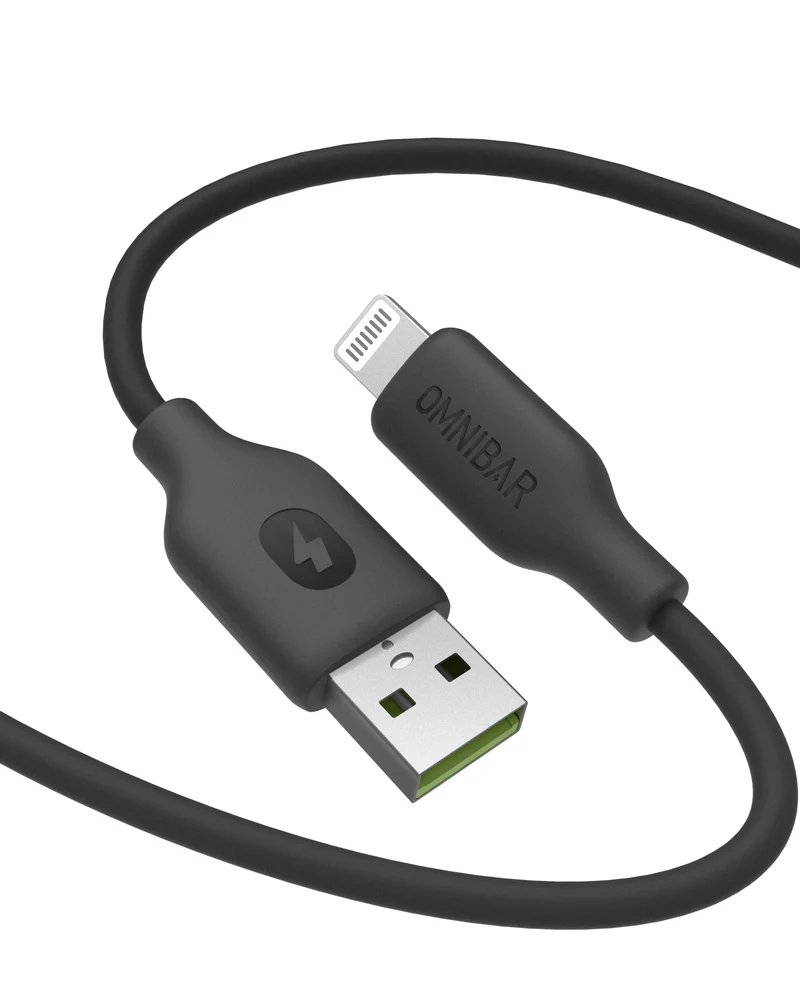Omnibar Silicone USB A to Lightning Cable 6FT, MFi Certified iPhone Cord