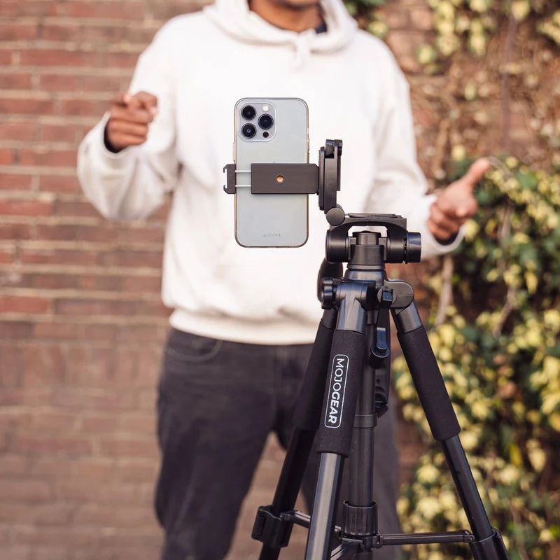 MOJOGEAR 140 cm Kamera- und Telefonstativ mit Premium-Telefonhalterung