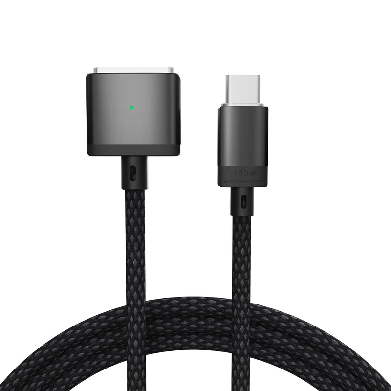 GJWSGAO 140W USBC to Magnetic 3 Cable, 6.6ft Braided, Black