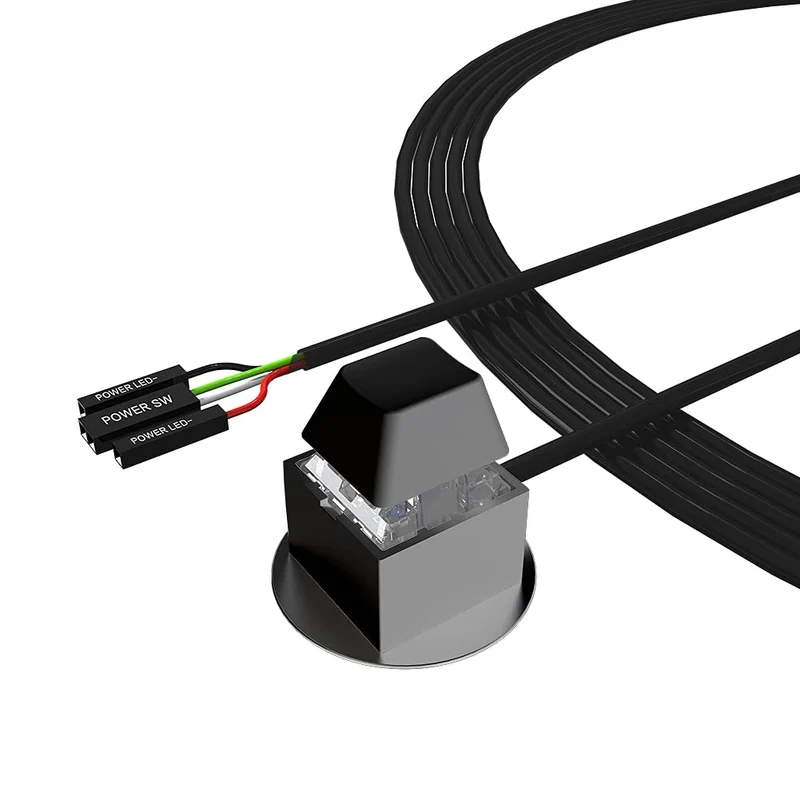 DKE Desktop Computer Power Switch Power Supply Control Adapter Cable 2M External PC Power Button ATX Desktop Computer Case Mothe