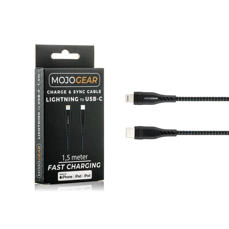 2x MOJOGEAR Apple Lightning auf USB-C Kabel Extra Stark [DUOPACK]